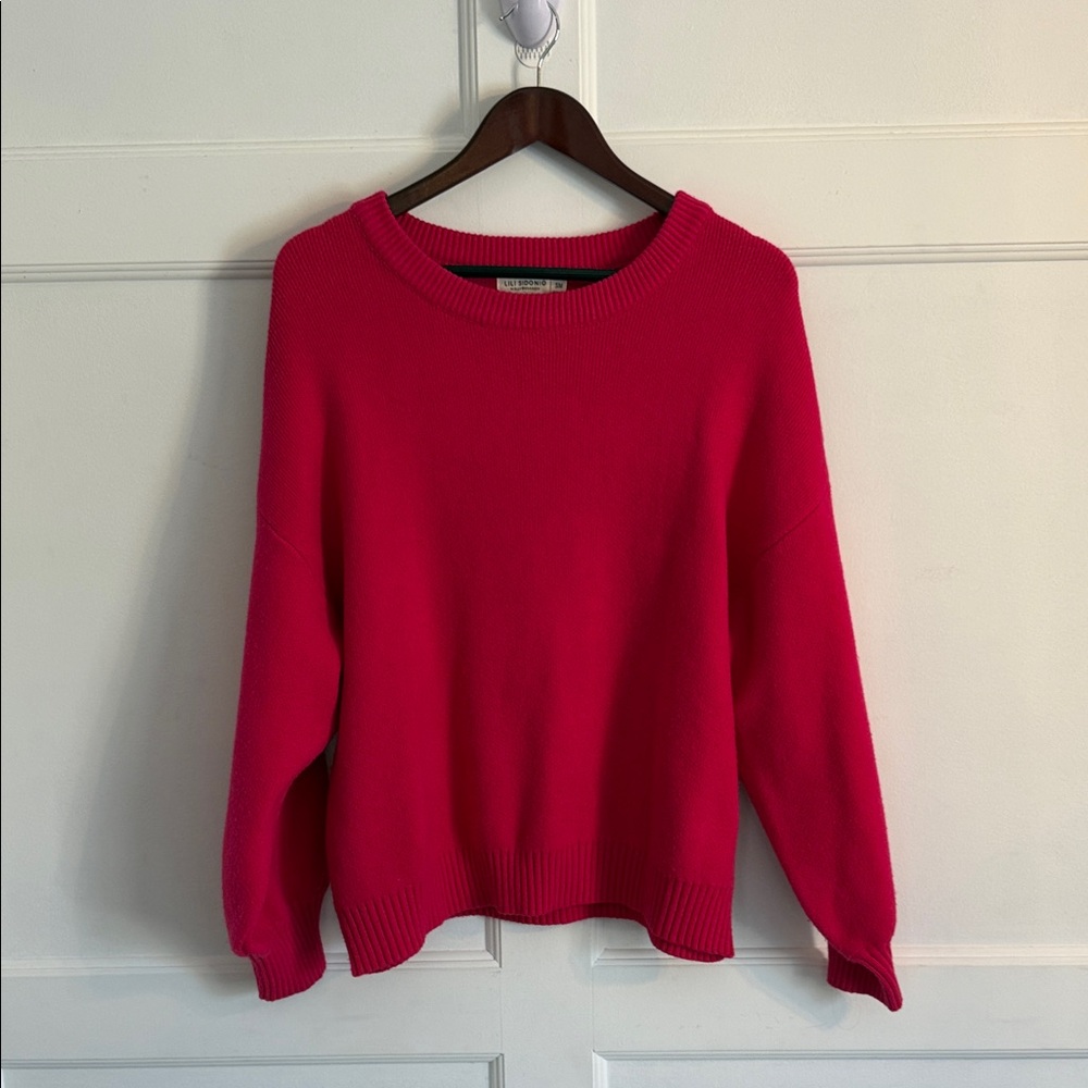 Elegant Fuchsia Crew Neck Sweater